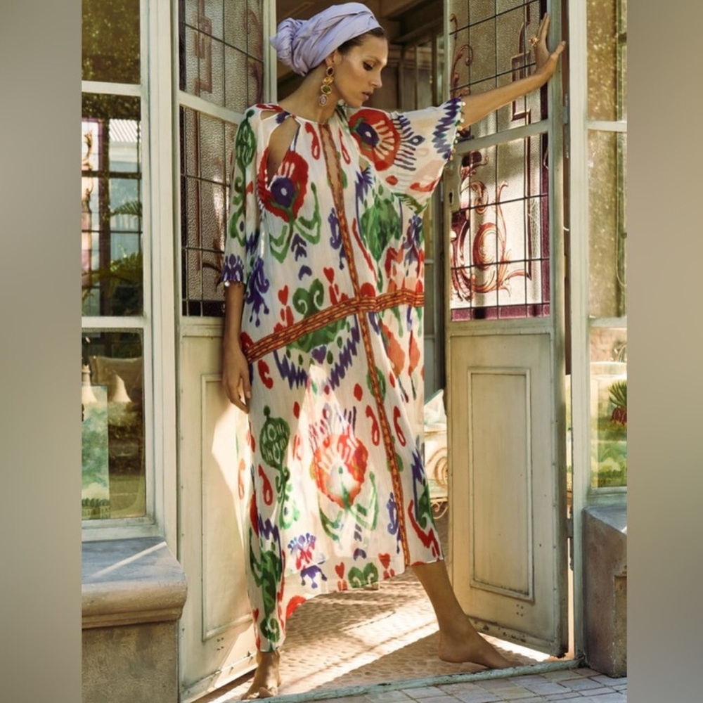 “ZARA” Sheer Kaftan Cover Up Dress